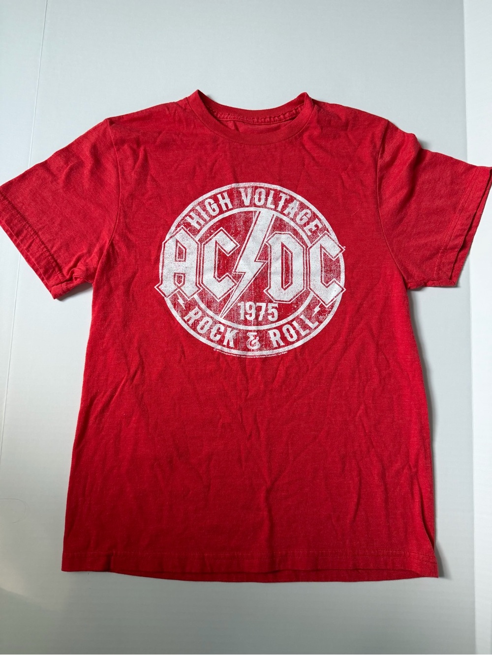AC/DC Red Graphic Band Tee with Black Print